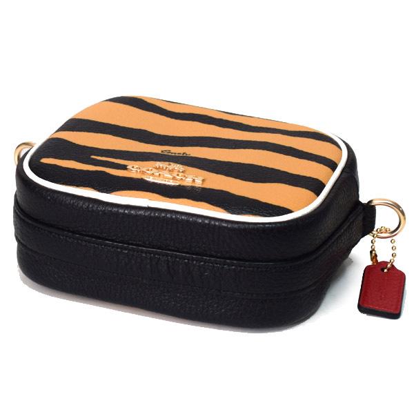コーチ バッグ COACH コーティングキャンバス ぺブルレザー タイガー 寅 プリント ミニ デンプシー カメラバッグ クロスボディ 斜め掛け 2way クラッチ ショルダーバッグ ハニー×ブラックマルチ C6953 COACH（コーチ） バッグ コーティングキャンバス ぺブルレザー