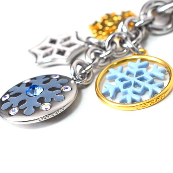 COACH（コーチ） キーホルダー メタル エナメル スノーフレーク 雪