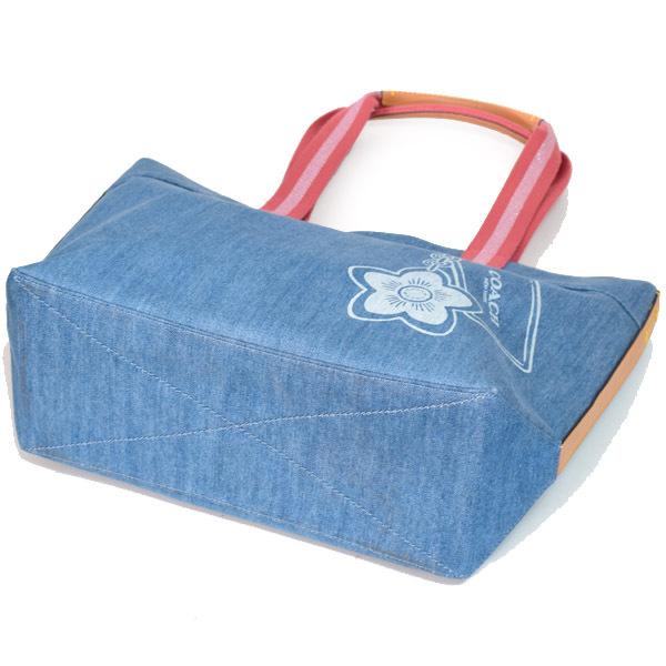 COACH コーチ バッグ デニム レザー トート ロゴ トートバッグ