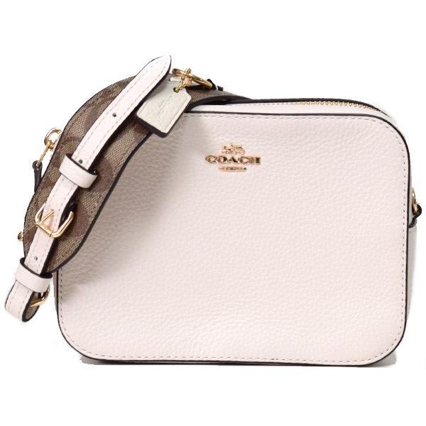 COACH（コーチ） バッグ ペブルレザー シグネチャー ミニ カメラバッグ クロスボディー ショルダーバッグ チャーク C8375 ...