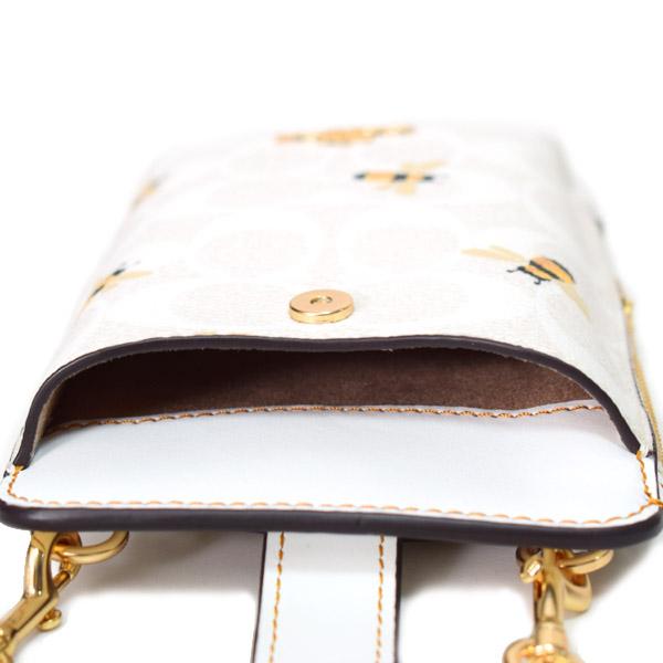 【レア】COACH コーチ スマホショルダー クロスボディ ハニービー COACH】コーチ シグネチャー ハニービー 蜂 フォン クロスボディ