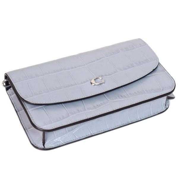 コーチ エンボス グレーショルダーバッグ COACH コーチ バッグ クロコダイル エンボスドレザー ヘイデン