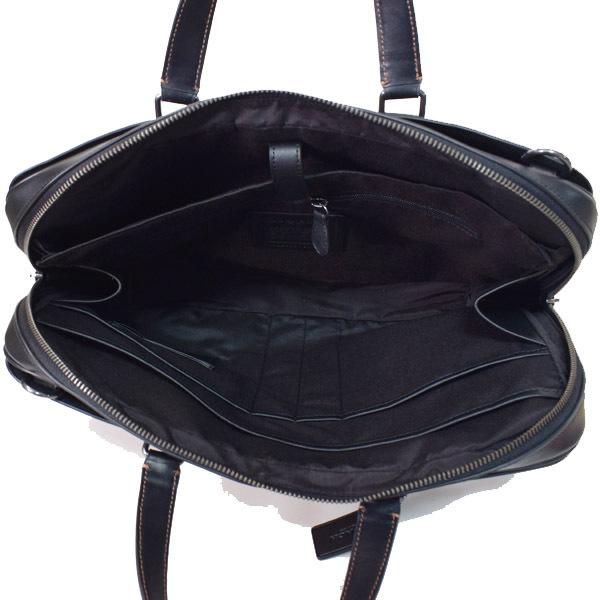 coachレザー ビジネスバッグ 黒 ストライプデザイン COACH（コーチ） バッグ メンズ コーティングキャンバス レザー