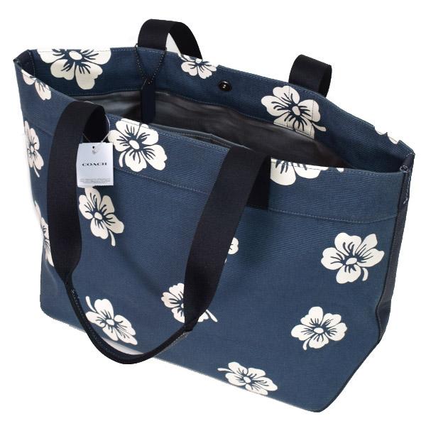 COACH コーチ バッグ キャンバス ぺブルレザー トート アロハ 花