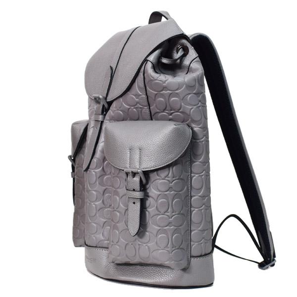 コーチ メンズ バッグ COACH レザー 型押し シグネチャー ワーナー ラージ バックパック リュックサック バッグ チャコール CAK26 COACH（コーチ） メンズ バッグ レザー 型押し シグネチャー ワーナー