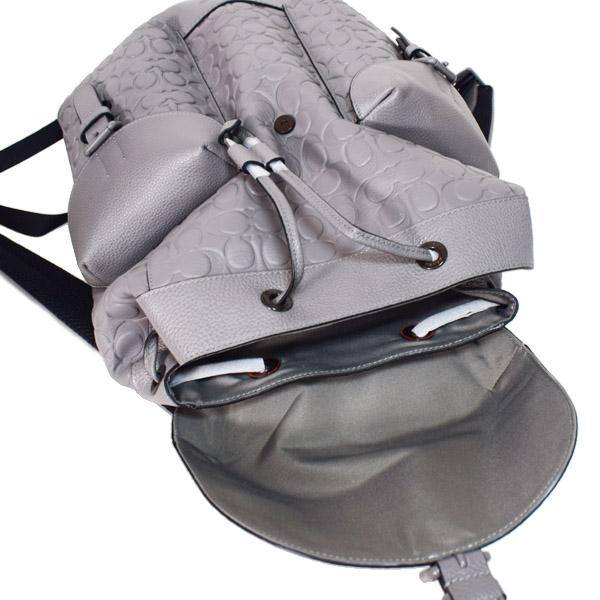 コーチ　coach ブラックレザー型押しバックパック COACH（コーチ） メンズ バッグ レザー 型押し シグネチャー ワーナー