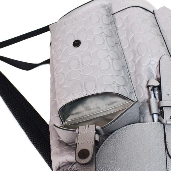 コーチ　coach ブラックレザー型押しバックパック COACH（コーチ） メンズ バッグ レザー 型押し シグネチャー ワーナー