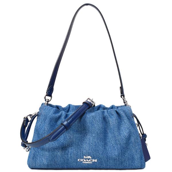 新品、未使用❤️COACH❤️デニム ショルダーバッグCAK37 COACH（コーチ） バッグ デニム 巾着 レザー フェイ ロゴ 3WAY クロス