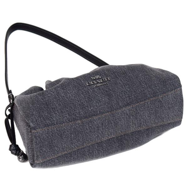 COACH コーチ バッグ デニム 巾着 レザー フェイ ロゴ 3WAY