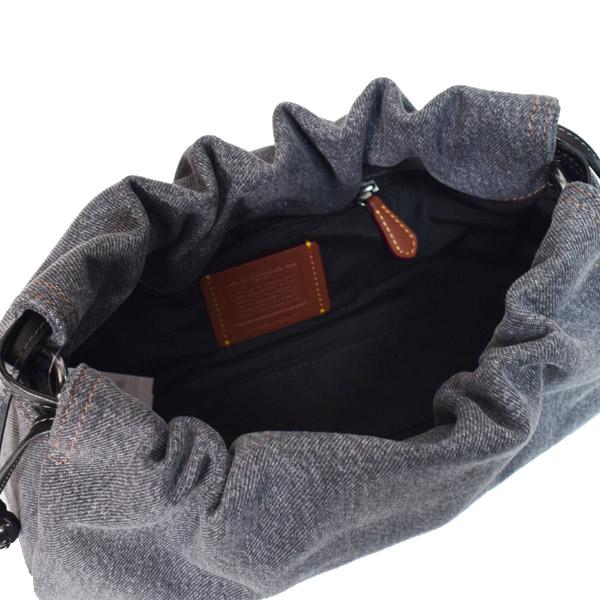 クレージュ　バッグ　ハンドバッグ　ショルダーバッグ　デニム　ロゴ　ボア　黒　巾着 クレージュ バッグ ハンドバッグ ショルダーバッグ デニム ロゴ