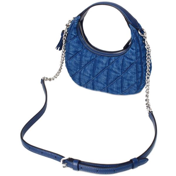 COACH コーチ バッグ デニム レザー 三日月型 キルティング