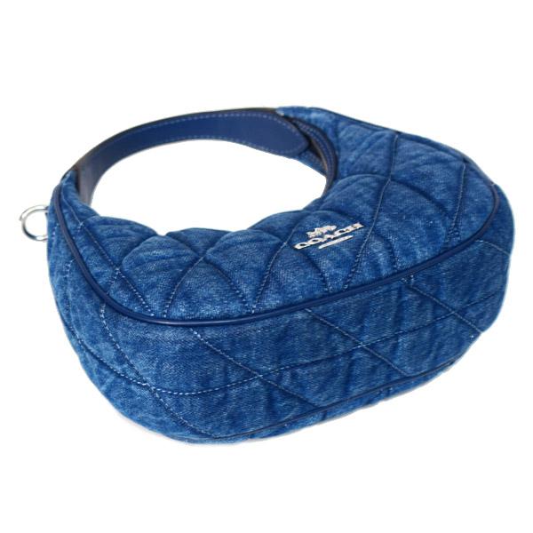 COACH（コーチ） バッグ デニム レザー 三日月型 キルティング