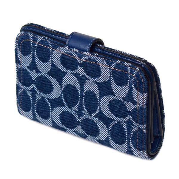 【極美品】COACH 二つ折り財布 タビー ウォレット シグネチャー デニム COACH（コーチ） 財布 デニム レザー シグネチャー タビー ロゴ