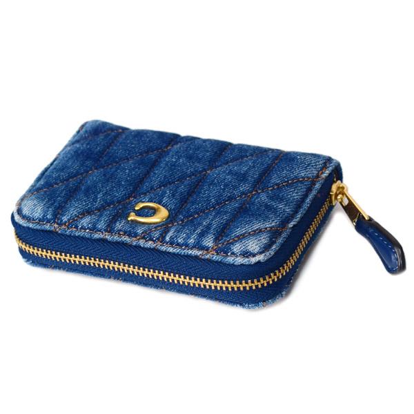 COACH（コーチ） カードケース デニム レザー キルティング ロゴ