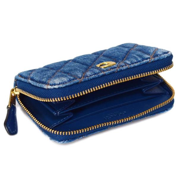 COACH（コーチ） カードケース デニム レザー キルティング ロゴ