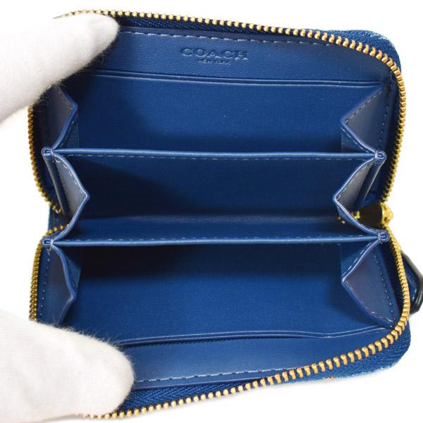★未使用品★COACH デニム キルティング ラウンドジップ マルチケース COACH（コーチ） カードケース デニム レザー キルティング ロゴ