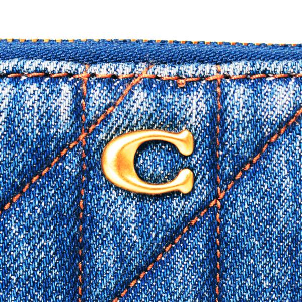COACH（コーチ） カードケース デニム レザー キルティング ロゴ