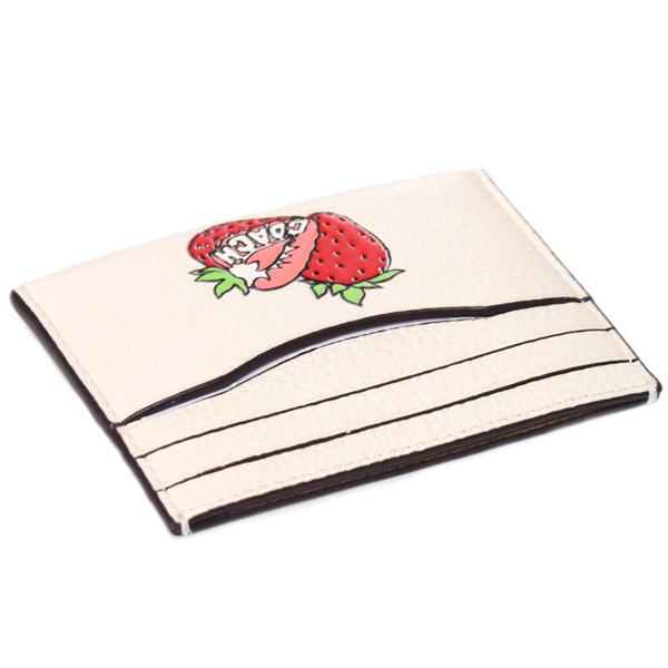 コーチ カードケース COACH ぺブルレザー ストロベリー イチゴ ロゴ スリム ID パスケース カードケース 定期入れ 名刺入れ チャークマルチ CAR33 COACH（コーチ） カードケース ぺブルレザー ストロベリー イチゴ ロゴ