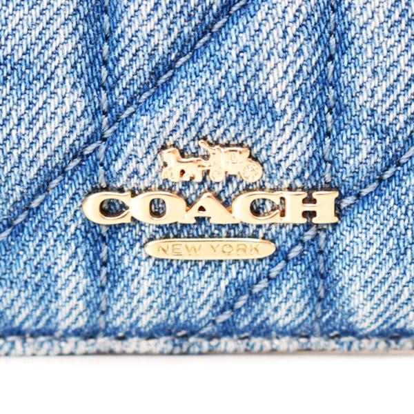 COACH（コーチ） カードケース デニム レザー キルティング ロゴ