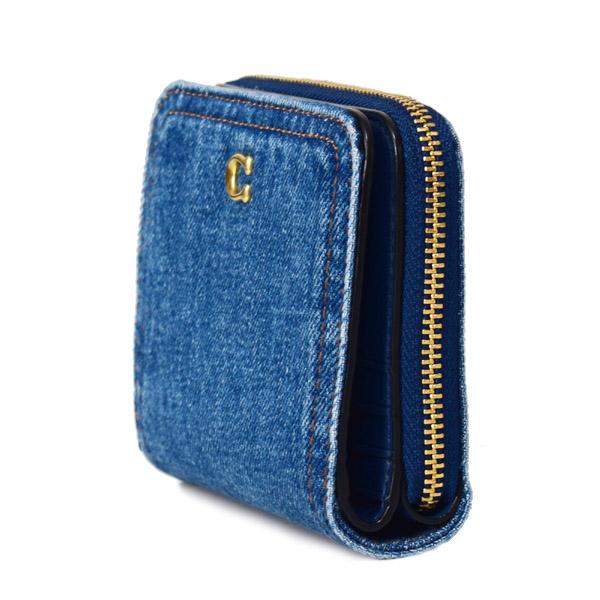 COACH（コーチ） 財布 デニム レザー エッセンシャル ビルフォールド