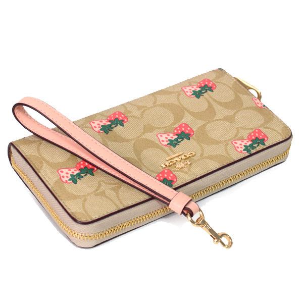 COACH コーチ 長財布 PVC レザー シグネチャー ストロベリー 苺