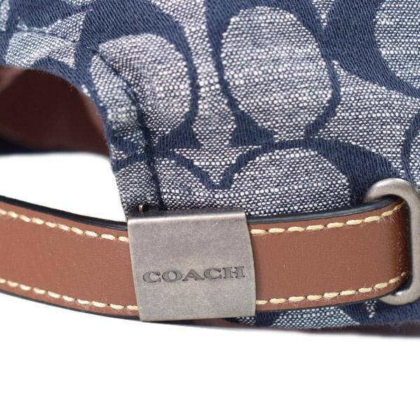 COACH（コーチ） 帽子 コットン レザー シグネチャー ベースボール