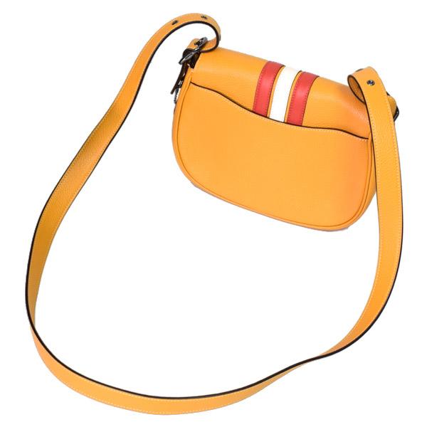 COACH（コーチ） バッグ ぺブルレザー ストライプ メイシー サドル