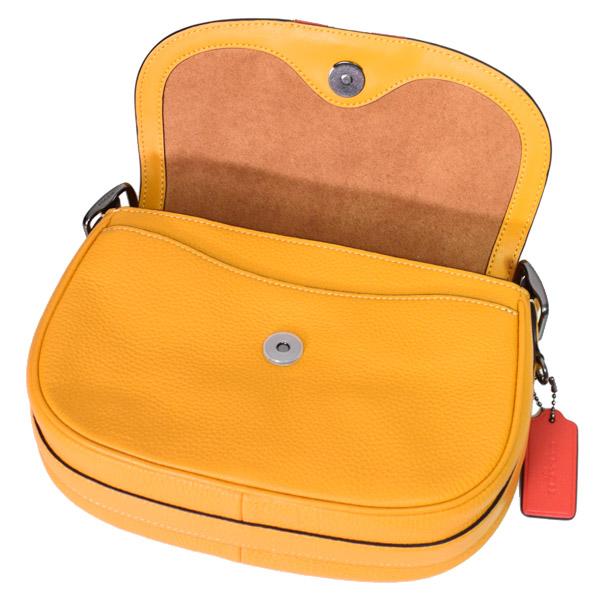 COACH（コーチ） バッグ ぺブルレザー ストライプ メイシー サドル 