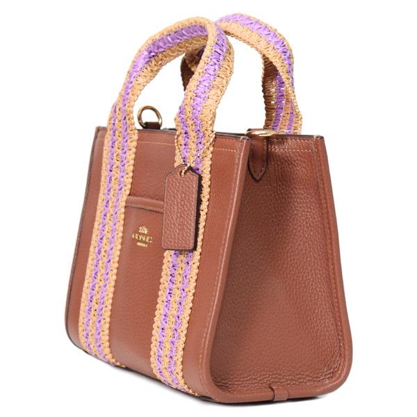 COACH（コーチ） バッグ ぺブルレザー ストロー ミニ スミス ロゴ 2WAY