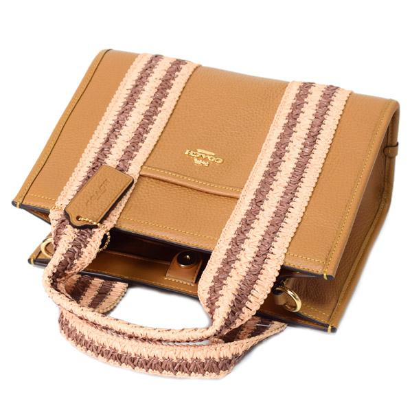 COACH（コーチ） バッグ ぺブルレザー ストロー ミニ スミス ロゴ 2WAY