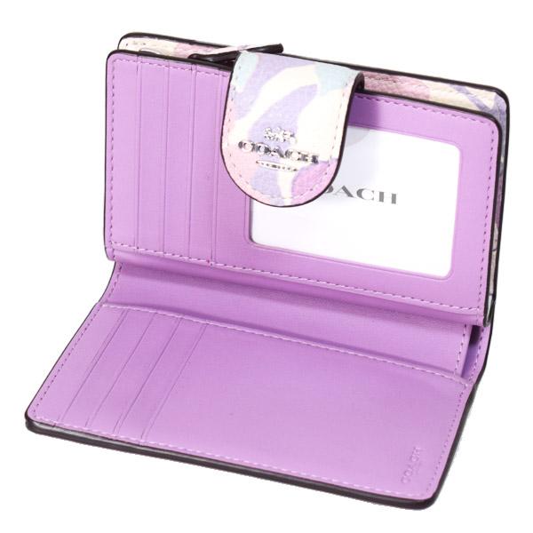COACH コーチ 財布 レザー 花柄 フローラル プリント ミディアム