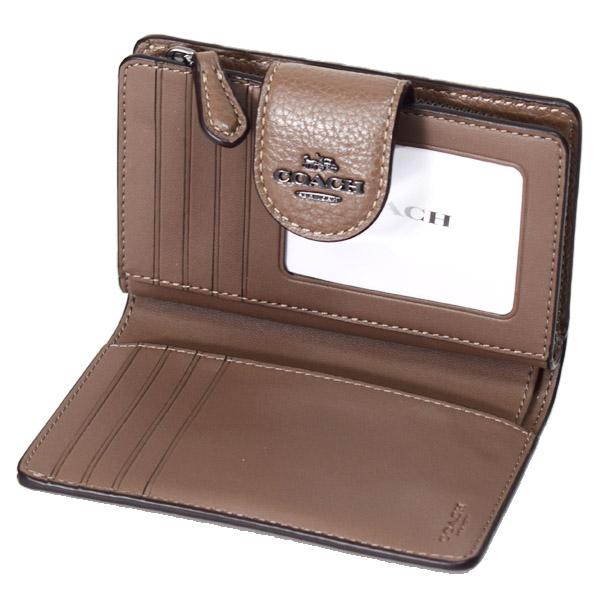 COACH（コーチ） 財布 ぺブルレザー ロゴ ミディアム コーナー ジップ
