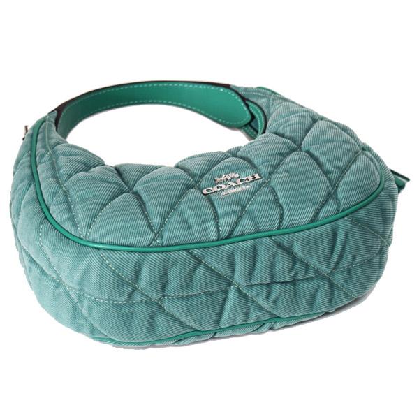 COACH コーチ バッグ デニム レザー 三日月型 キルティング