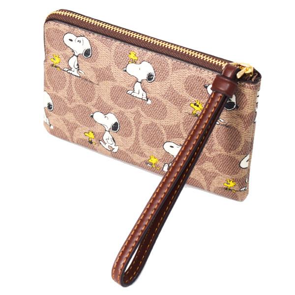COACH コーチ マルチポーチ スヌーピー レザー シグネチャー