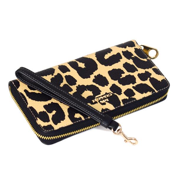 COACH（コーチ） 長財布 ぺブルレザー レオパード ヒョウ柄 アニマル