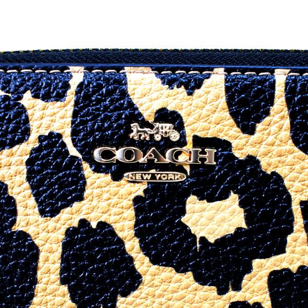 COACH（コーチ） 長財布 ぺブルレザー レオパード ヒョウ柄 アニマル
