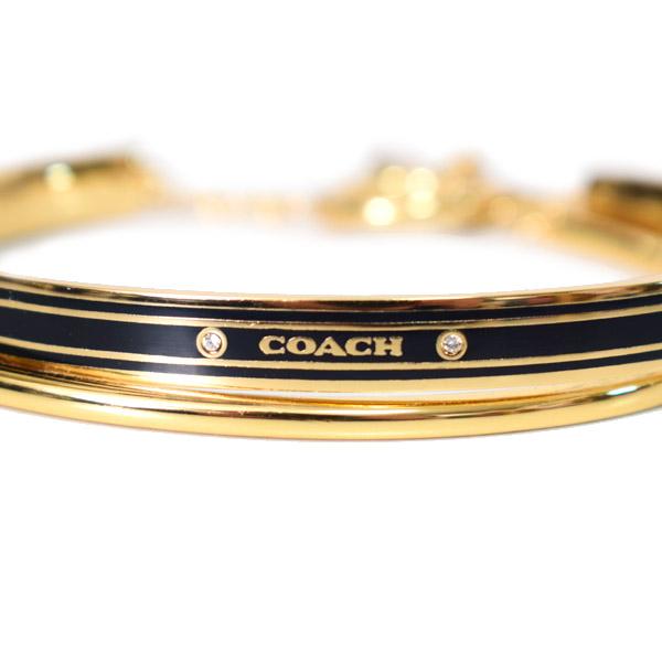 COACH（コーチ） ブレスレット プレーテッドブラス ストーン バングル 