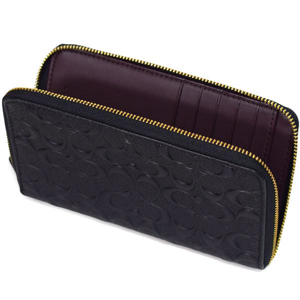 COACH（コーチ） 財布 スムースカーフレザー シグネチャー 型押し 