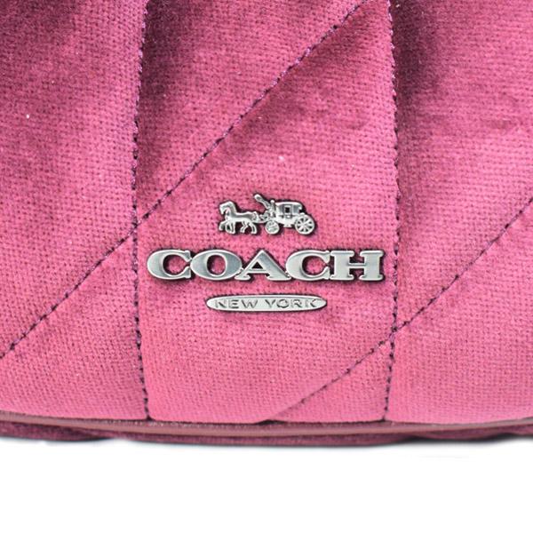 COACH（コーチ） バッグ ベルベット キルティング レザー 三日月型