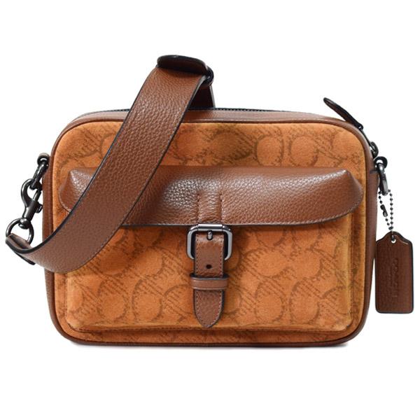 COACH（コーチ） メンズ バッグ スエード ぺブルレザー シグネチャー 