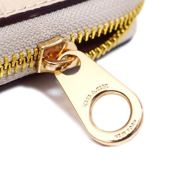 COACH（コーチ） 長財布 ぺブルレザー シグネチャー 型押し リスト