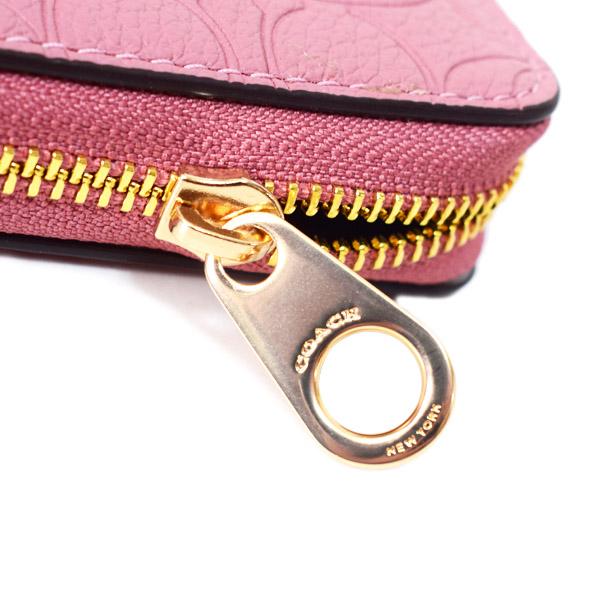 COACH 長財布 ピオニー COACH（コーチ） 長財布 ぺブルレザー シグネチャー 型押し リスト