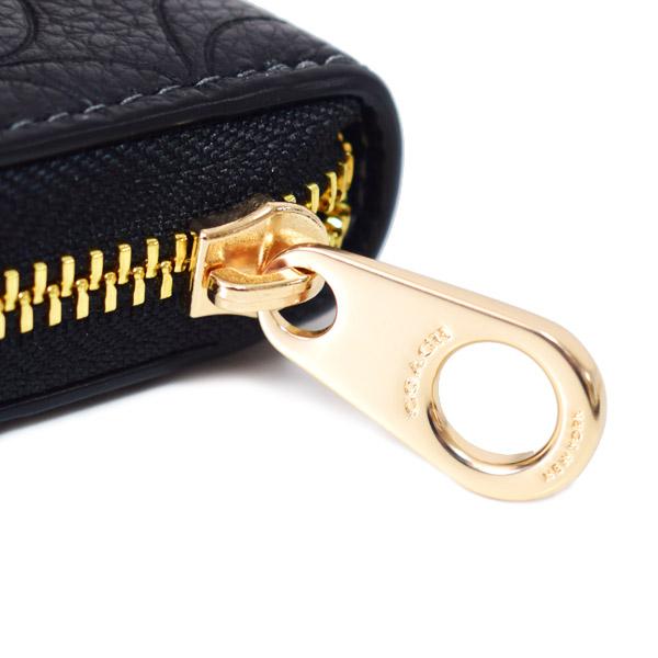 COACH（コーチ） 長財布 ぺブルレザー シグネチャー 型押し リスト