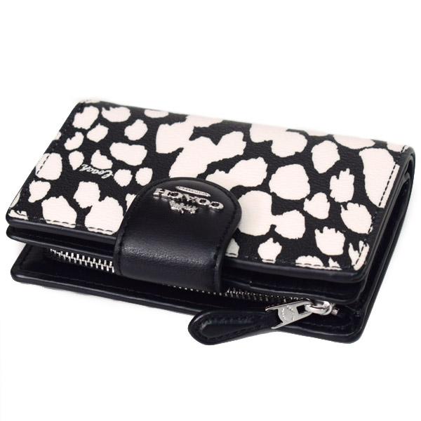 ミディアム財布 CD873 ミディアム コーナー ジップ ウォレット COACH（コーチ） 財布 レザー アニマル ミディアム コーナー ジップ
