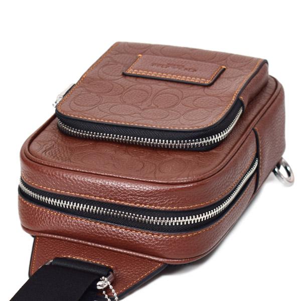 COACH（コーチ） メンズ バッグ ぺブルレザー シグネチャー 型押し