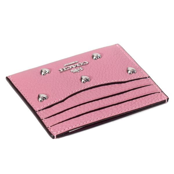 COACH（コーチ） カードケース レザー スタッズ ハート リベット ロゴ