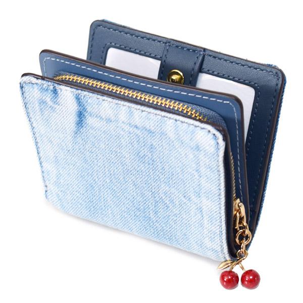 COACH（コーチ） 財布 デニム さくらんぼ レザー ロゴ チャーム