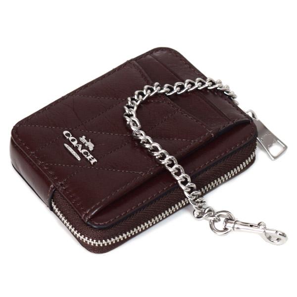 COACH（コーチ） コインケース レザー キルティング チェーン ジップ