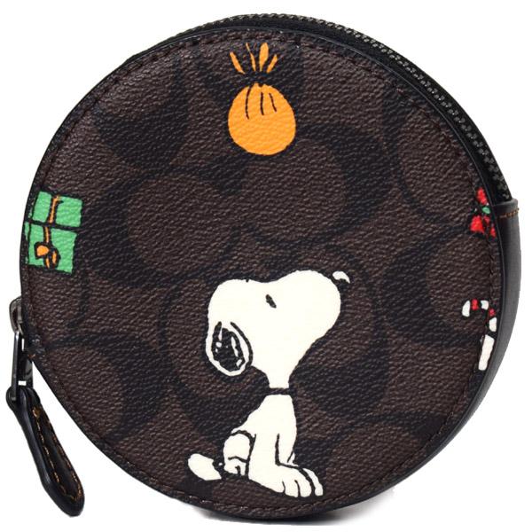 COACH 小銭入れ スヌーピー シグネチャー コーティングキャンバス レザー COACH】コーチ コーティングキャンバス スムースレザー