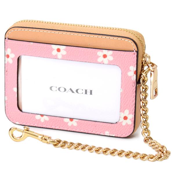 COACH（コーチ） コインケース レザー フラワー 花柄 チェーン ロゴ